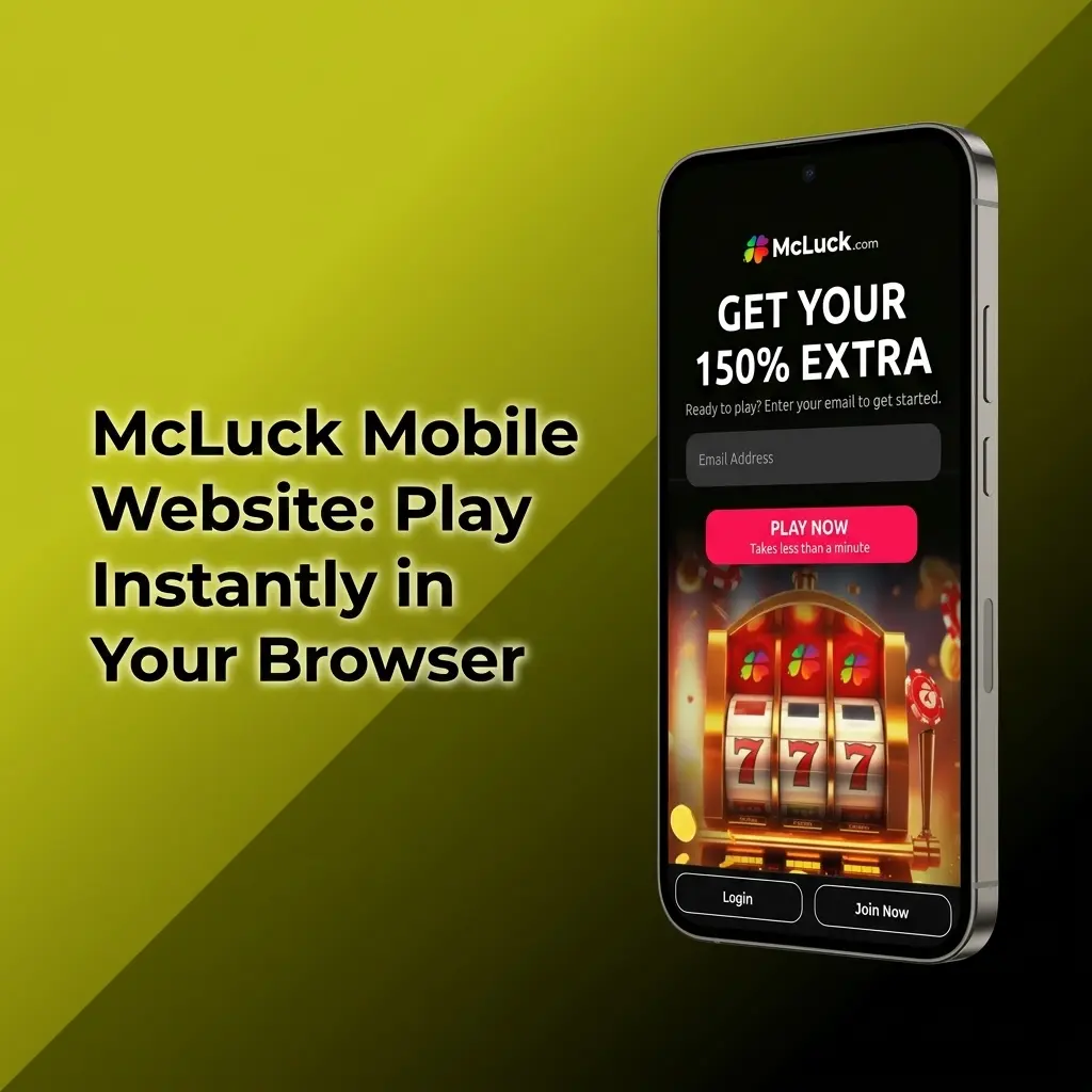 McLuck mobile website interface on smartphone browser showing casino lobby with touch-optimized layout for iOS and Android