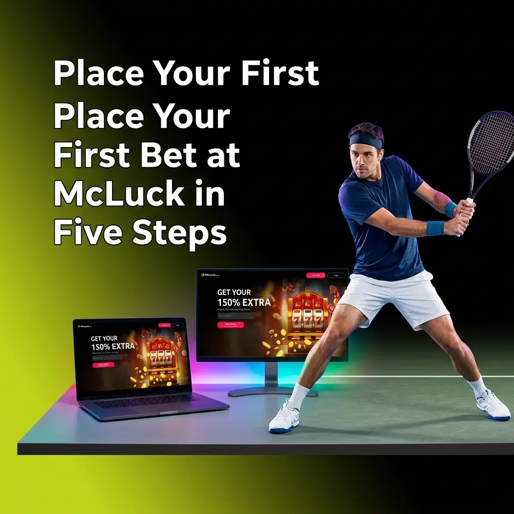 McLuck sports betting guide showing five steps to place your first bet from registration to confirming your wager