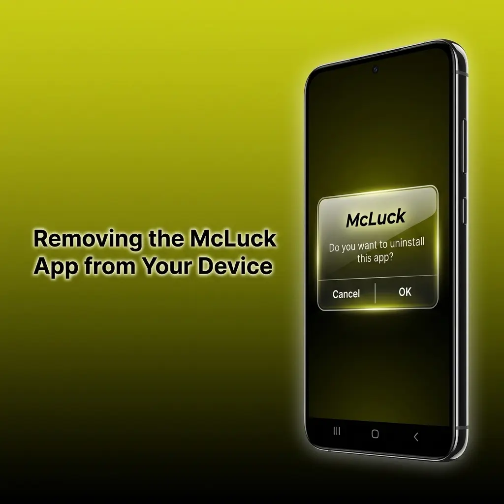 McLuck app uninstall process on Android and iOS devices with home screen icon removal steps